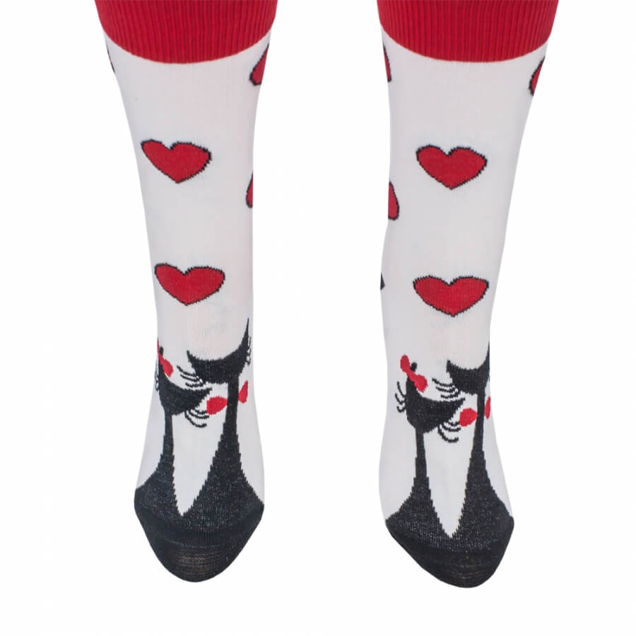 Ponožky valentínske mačičky 
